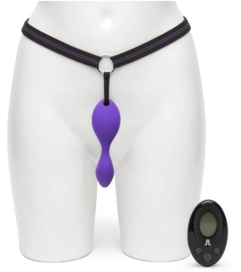 Adrien Lastic Mr. Hook Purple Strap-On Hands-Free Double Action Stimulator with Remote Control and Adjustable Waistband