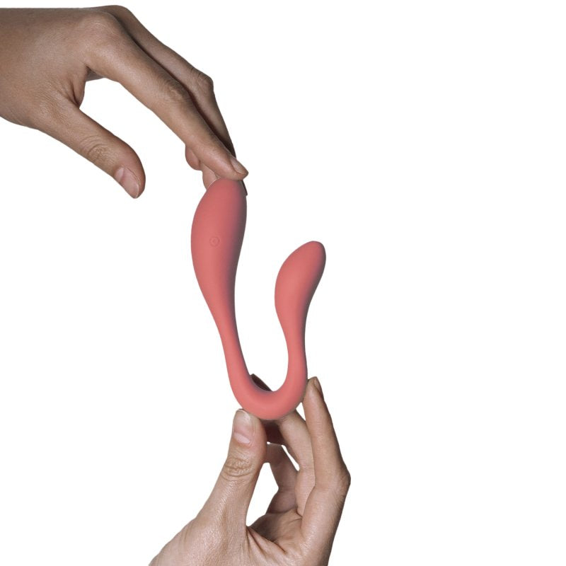 Adrien Lastic Couple Secrets II Dual-Head Vibrator with App Control, Silicone, Coral Pink Secondary image