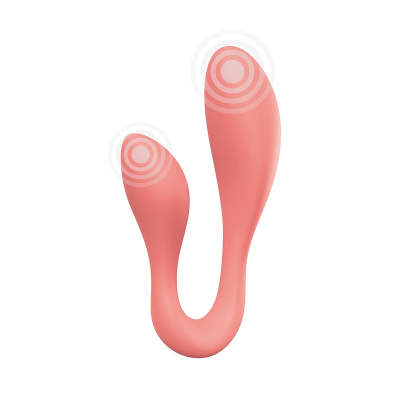 Adrien Lastic Couple Secrets II Dual-Head Vibrator with App Control, Silicone, Coral Pink > Sex Toys > Couples Toys Main image