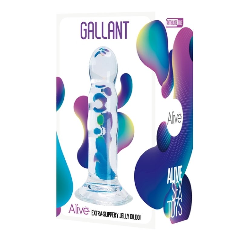 Alive Gallant Jelly Dildo 5 Inch Transparent Hypoallergenic   Waterproof