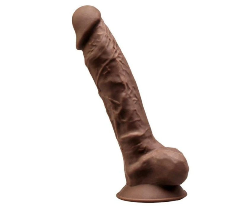Silexd 9 Inch Brown Premium Silicone Dildo Dual Density > Dildos > Large Dildos