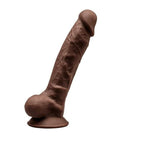 Silexd 7 Inch Model 1 Brown Premium Silicone Dildo with Dual Density Filling