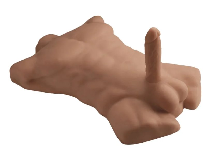 Silexd 7 Inch Apollo Torso and Dildo Liquid Silicone Caramel