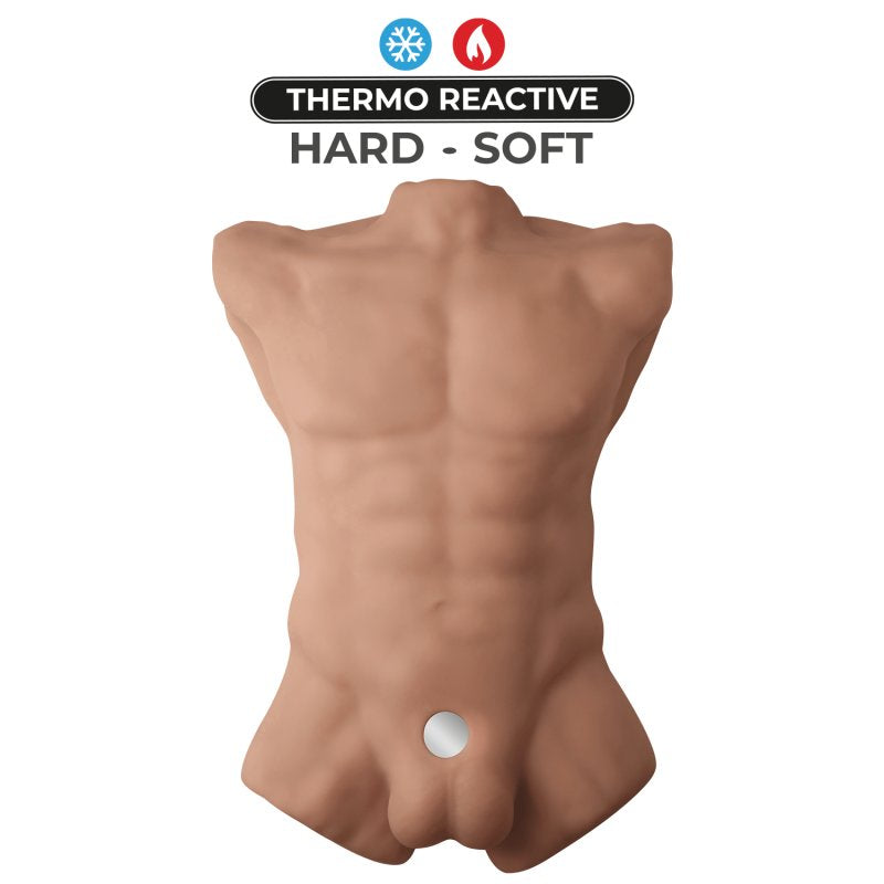 Silexd 7 Inch Apollo Torso and Dildo Liquid Silicone Caramel