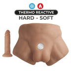 Silexd 7 Inch Apollo Half Male Torso with Interchangeable Dildo Liquid Silicone Caramel