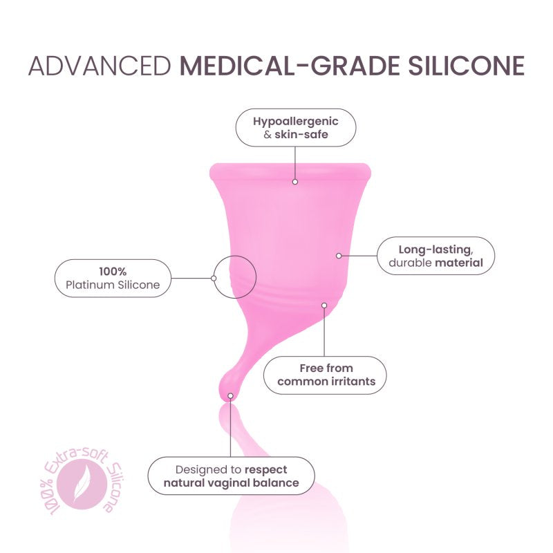 Femintimate Eve Cup M Menstrual Cup Rosa Diameter 4.6 cm Height 6.8 cm Medical-Grade Silicone > Essentials > Menstrual Products