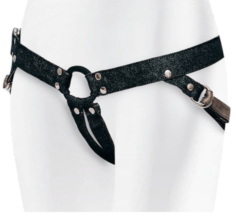 Adrien Lastic Black Denim Strap-on Harness with Silicone Ring Adjustable Waistband > Dildos > Strap On Harnesses Main image