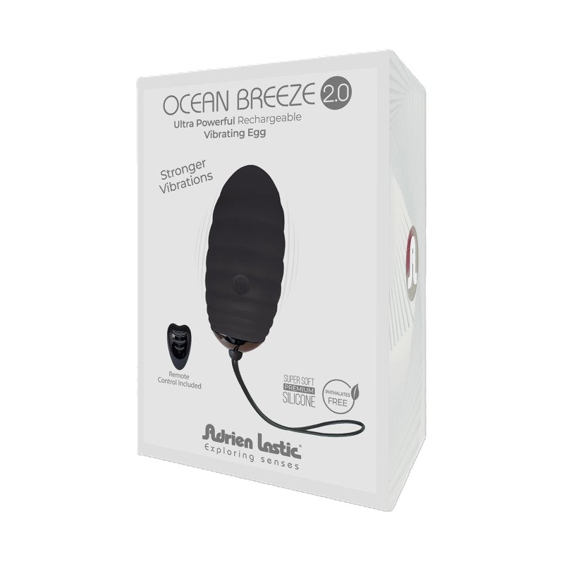 Ocean Breeze Bullet with Remote Black 2.0 Ultra Powerful Vibrating Egg Premium Silicone Secondary image