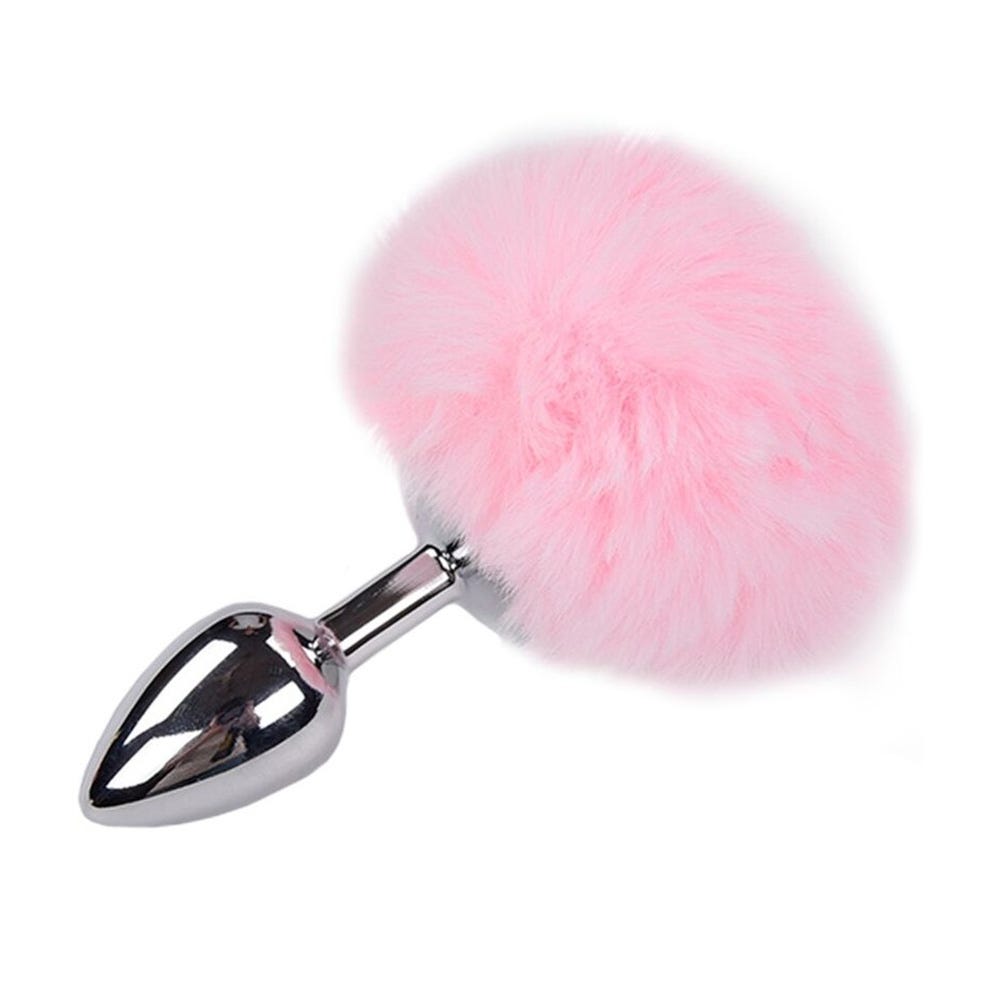 Alive Metal Fluffy Plug Pink Large > Anal Range > Tail Butt Plugs Main image