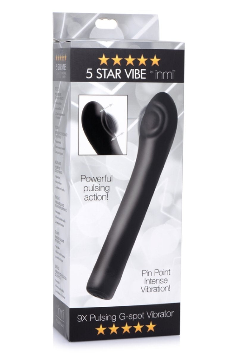 INMI 5 Star 9X Pulsing G-Spot Vibe Black Slim Flexible Silicone Vibrator
