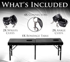 Master Series Bondage Massage Bed with Adjustable Cuffs and Tie Points