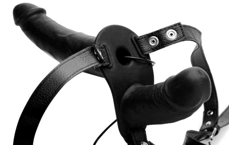 Strap U 28X Power Pegger Beginner Double Dildo with Harness and Remote Control 5.5" / 3.2"  inches