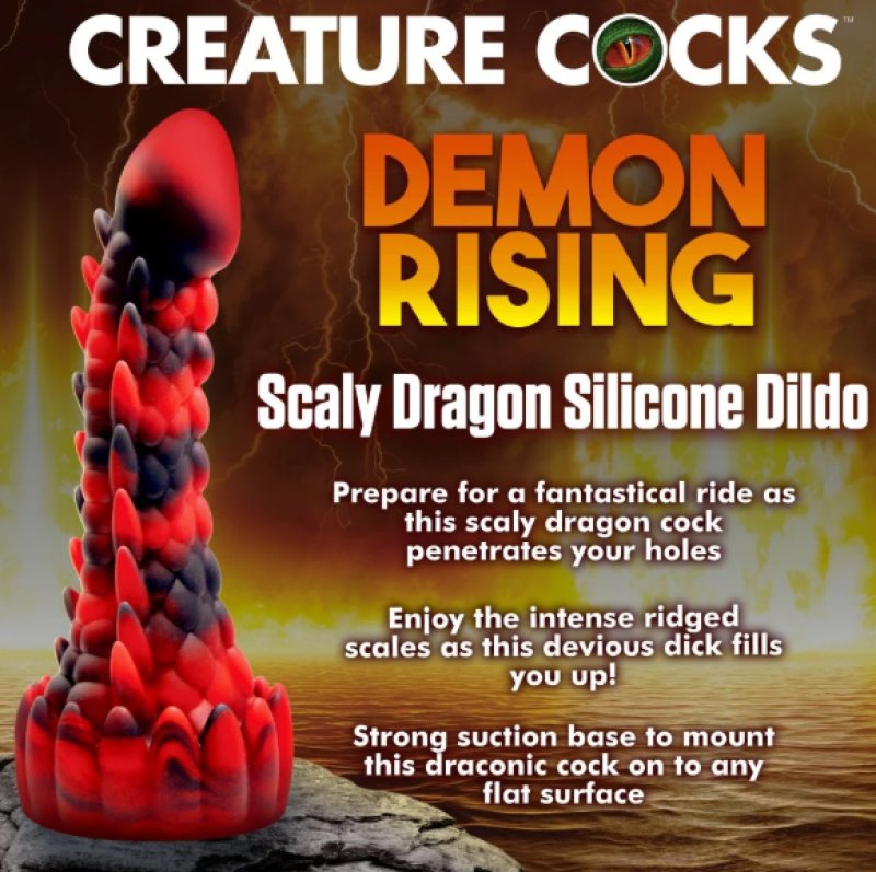 Creature Cocks Demon Rising 8 Inch – Dragon-Inspired Textured Dildo