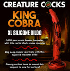 Creature Cocks King Cobra (Red and Black) – X-Large 18 Inch Silicone Dong