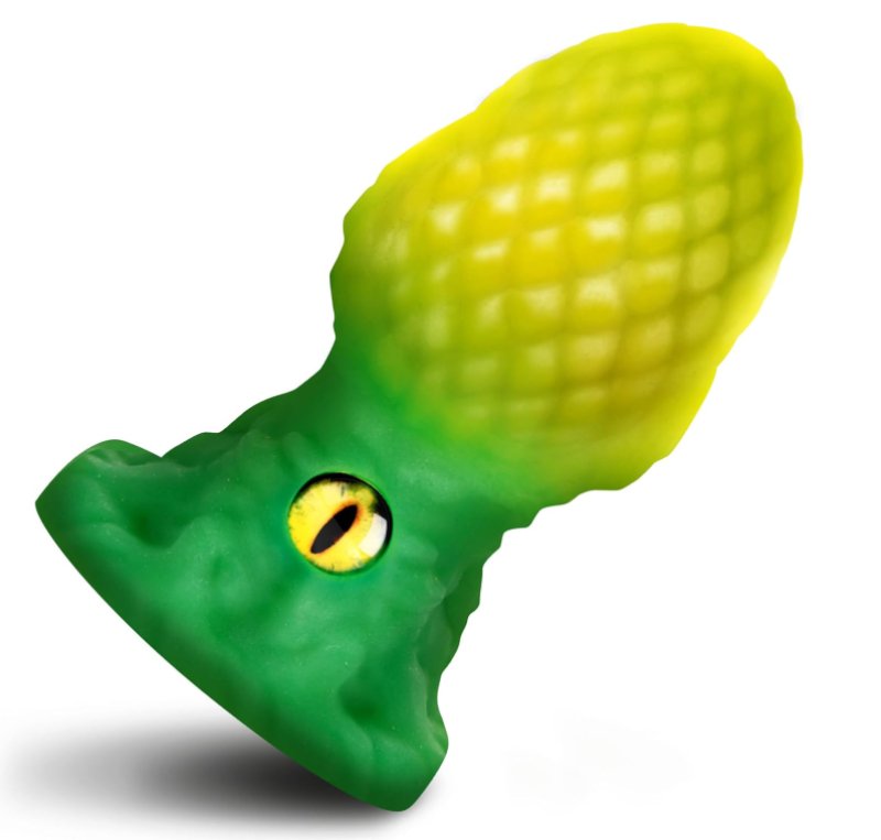 Eye of the Dragon 4.61" Silicone Butt Plug in Green by Creature Cocks