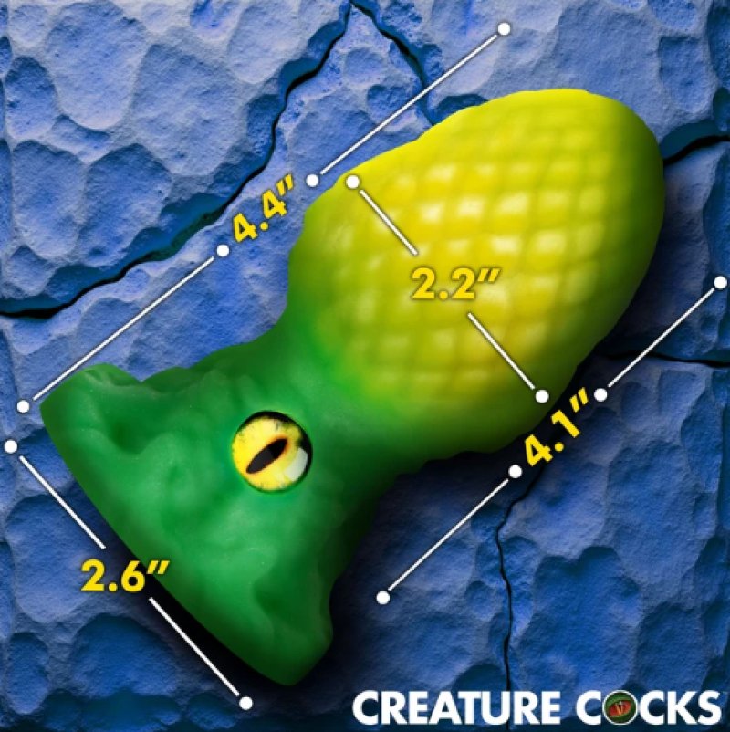 Eye of the Dragon 4.61" Silicone Butt Plug in Green by Creature Cocks