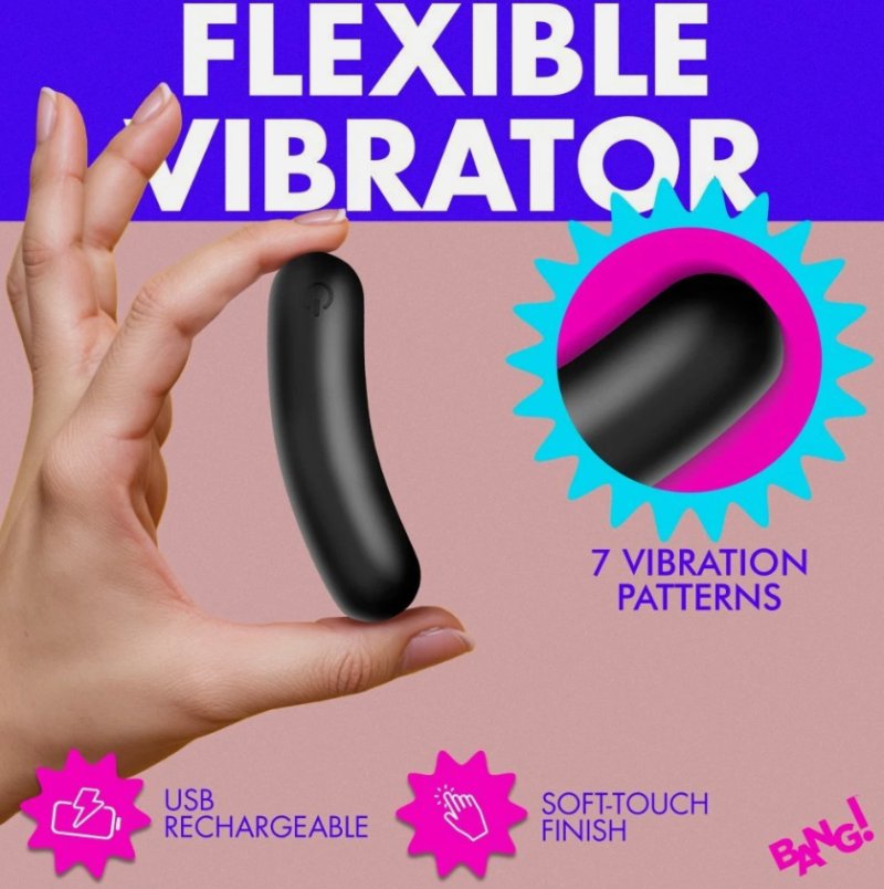 Bang! Flexible Silicone Bullet (Black) – Silicone Bullet Vibrator > Vibrators > Mini Vibrators