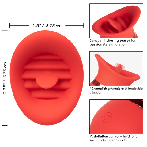 French Kiss Sweet Talker Red Compact Rechargeable Silicone Massager with 12 Vibration Functions Finger Stimulator