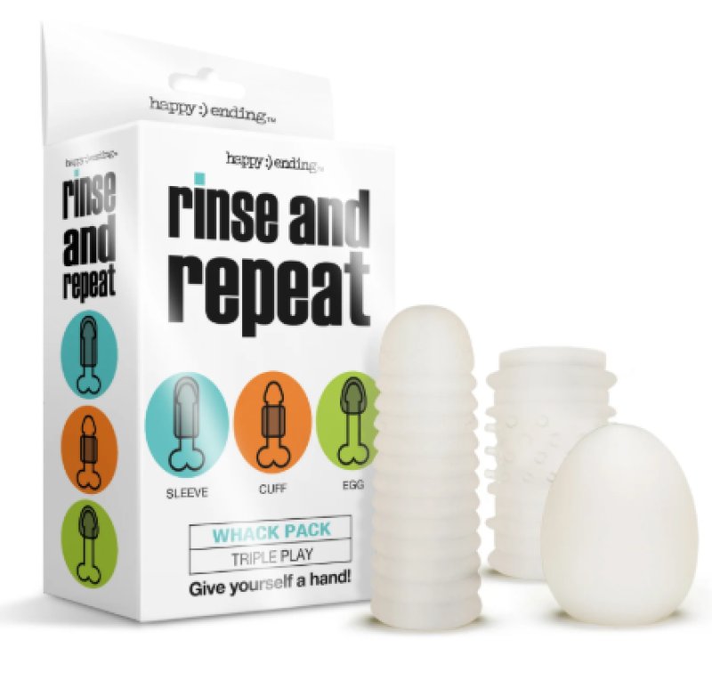 Happy Ending Rinse and Repeat Whack Pack Triple Play Sleeve Cuff and Egg Set