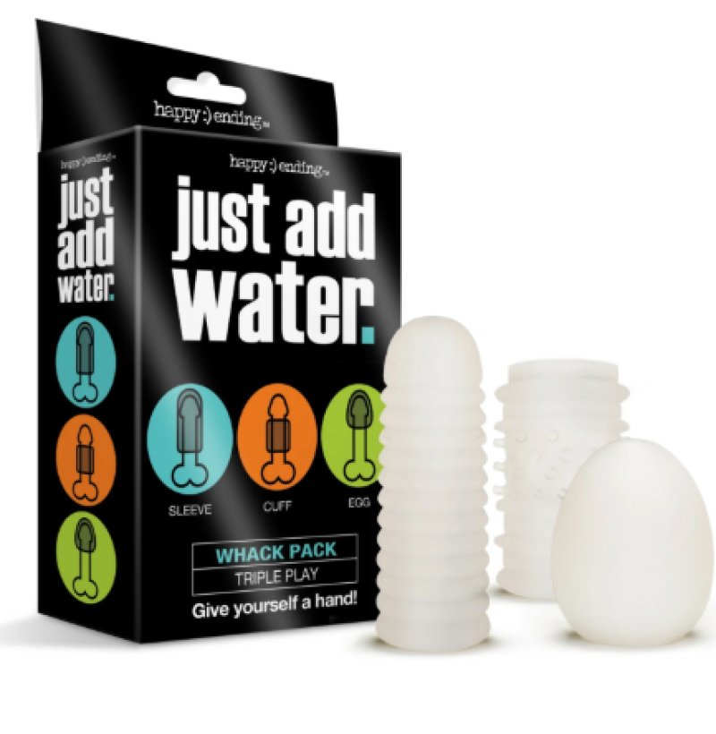 Happy Ending Just Add Water Whack Pack Triple Play Reusable Masturbation Sleeves