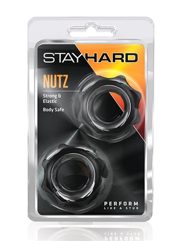 Stay Hard Nutz Cock Rings Set of 2 Black COCK RING Set
