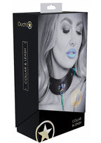 Ouch Venice Collection Collar with Iridescent Hardware and Leash