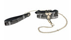 Ouch NY Collection Collar with Leash PU Leather Iridescent Hardware