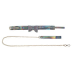 Ouch Paris Collection Collar with Leash PU Leather Iridescent Hardware > Bondage Gear > Collars & Leashes