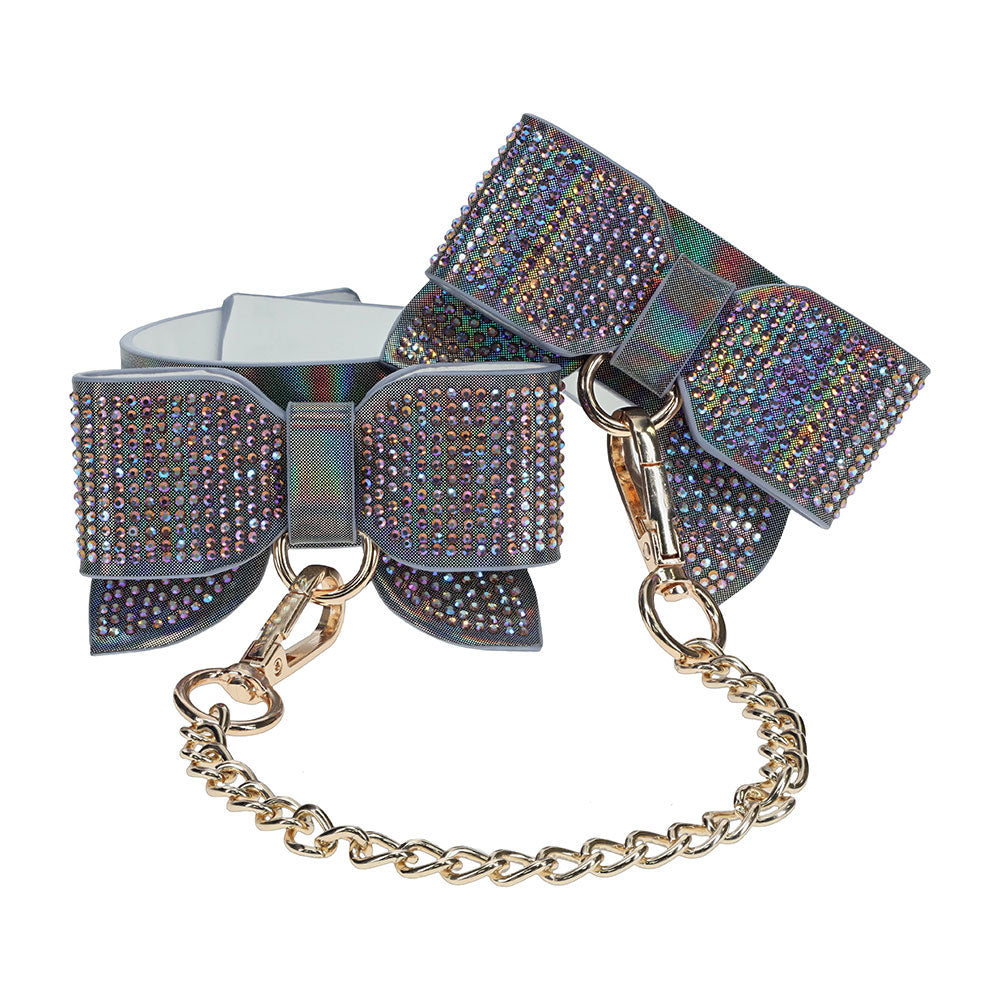 Ouch! Paris Collection Handcuffs with Iridescent PU Leather and Bow Design > Bondage Gear > Restraints