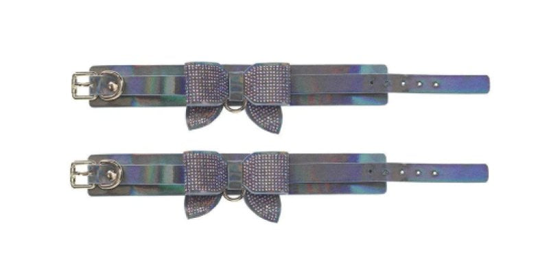 Ouch! Paris Collection Handcuffs with Iridescent PU Leather and Bow Design