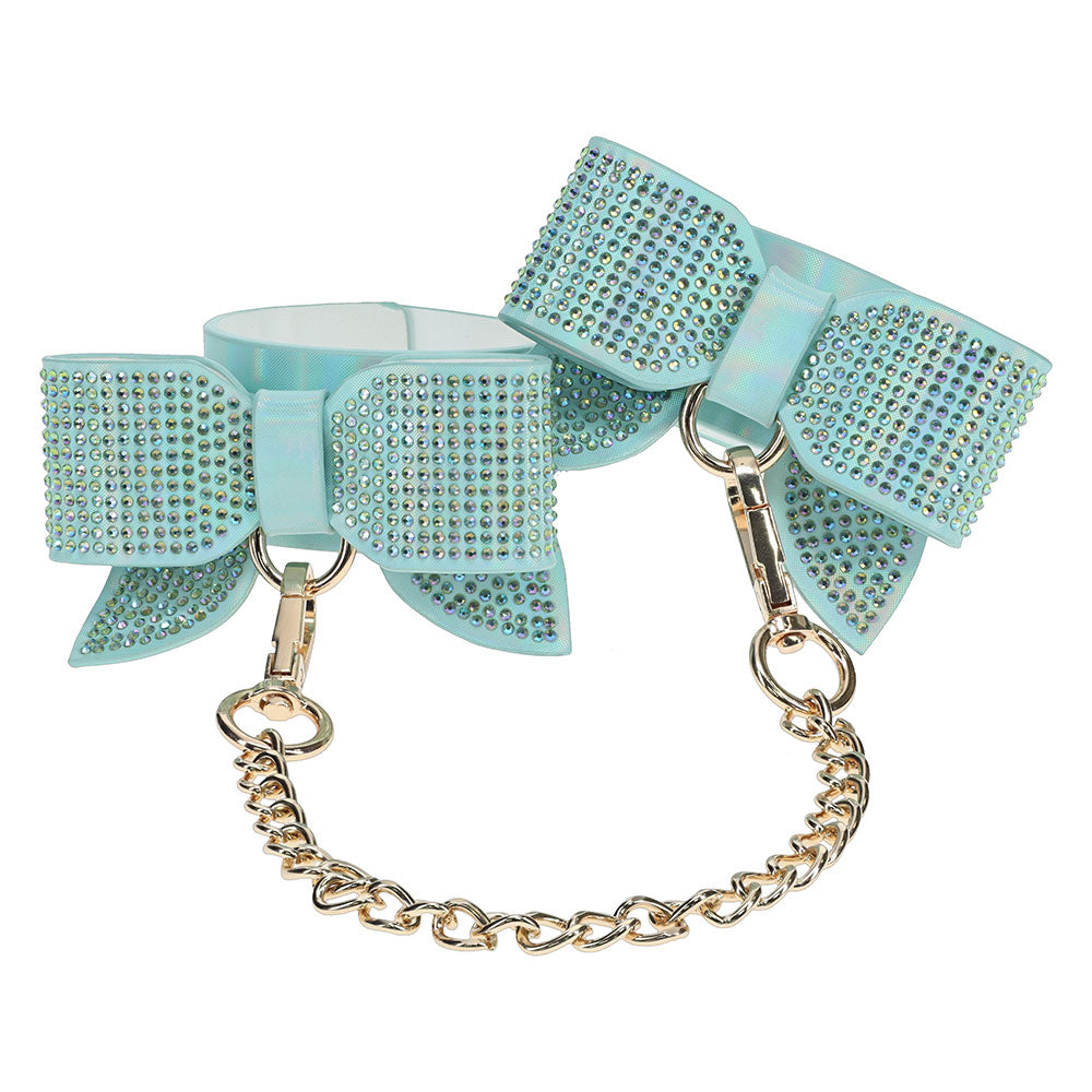 Ouch! Paris Collection Handcuffs with Iridescent PU Leather and Bow Design > Bondage Gear > Restraints