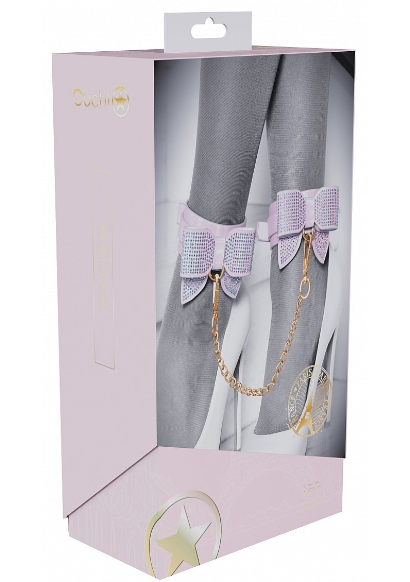 Ouch Paris Collection Leg Cuffs Premium Bonded Leather Adjustable Ankle Restraints > Bondage Gear > Restraints