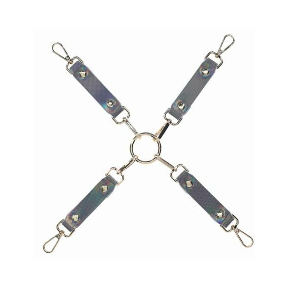 Ouch Paris Collection Hogtie Connectors Black PU Leather with Iridescent Hardware > Bondage Gear > Restraints