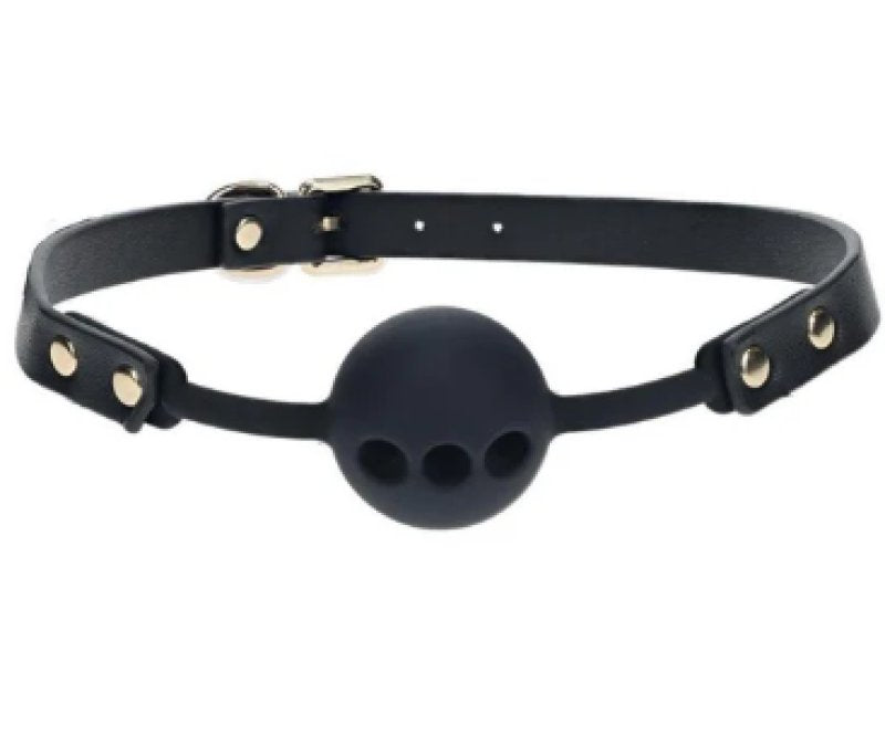 Ouch London Collection Silicone Ball Gag with Adjustable PU Leather Straps and Iridescent Hardware Main image