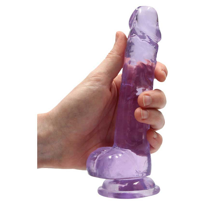 REALROCK Crystal Clear Realistic Dildo with Balls 10 Inch – Suction Cup Dildo > Dildos > Large Dildos