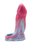 Kiotos Monstar Sleeve 03 Pink and Blue 6.5" Inch Textured Silicone Dildo Sleeve with Ball Stretcher Hole