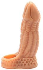 Kiotos Monstar Sleeve 04 Premium Flesh Tone 6.5" Inch Textured Silicone Penis Sleeve with Ball Stretcher Hole