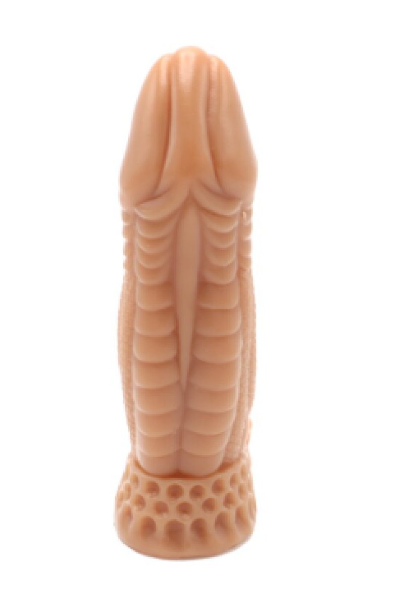 Kiotos Monstar Sleeve 04 Premium Flesh Tone 6.5" Inch Textured Silicone Penis Sleeve with Ball Stretcher Hole Secondary image