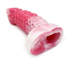 Kiotos Monstar Sleeve 10 Pink 8.5" Inch Textured Penis Sleeve with Stretcher Hole and Body-Safe Silicone