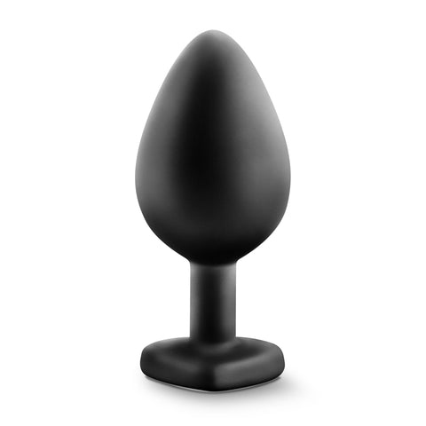Temptasia Medium Black Bling Butt Plug Satin Smooth Anal Toy Butt Plugs