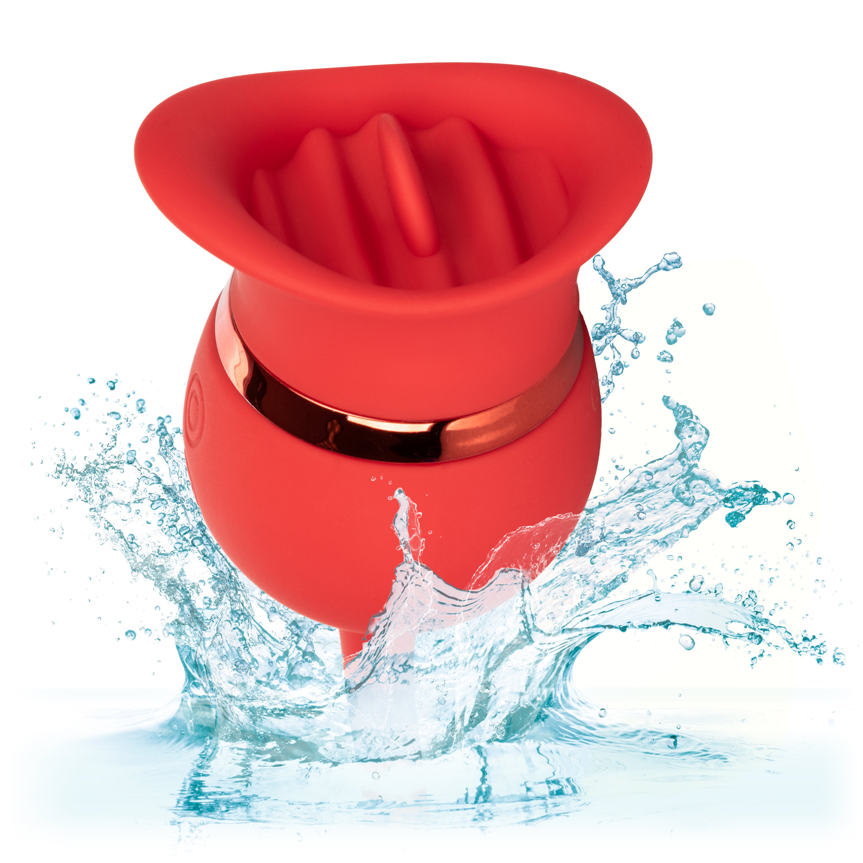 French Kiss Casanova Red Silicone Dual Motor Vibrating Massager with Flickering Teaser and USB Rechargeable Battery Finger Stimulator