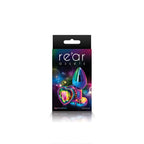 Rear Assets Multi Heart Small Metal Butt Plug with Rainbow Gem Multi Small > Anal Range > Jewel Butt Plugs