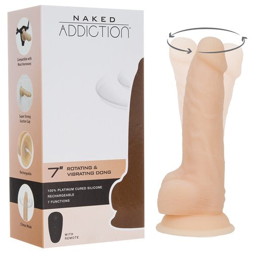 Naked Addiction 7 Inch Rotating and Vibrating Dong – Luxury Rotating and Vibrating Dong Default Title > Dildos > Strap On Dildos