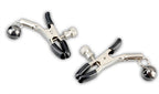Lux Fetish Adjustable Metal Nipple Clip with Black Bell Silver > Sex Toys > Nipple Clips