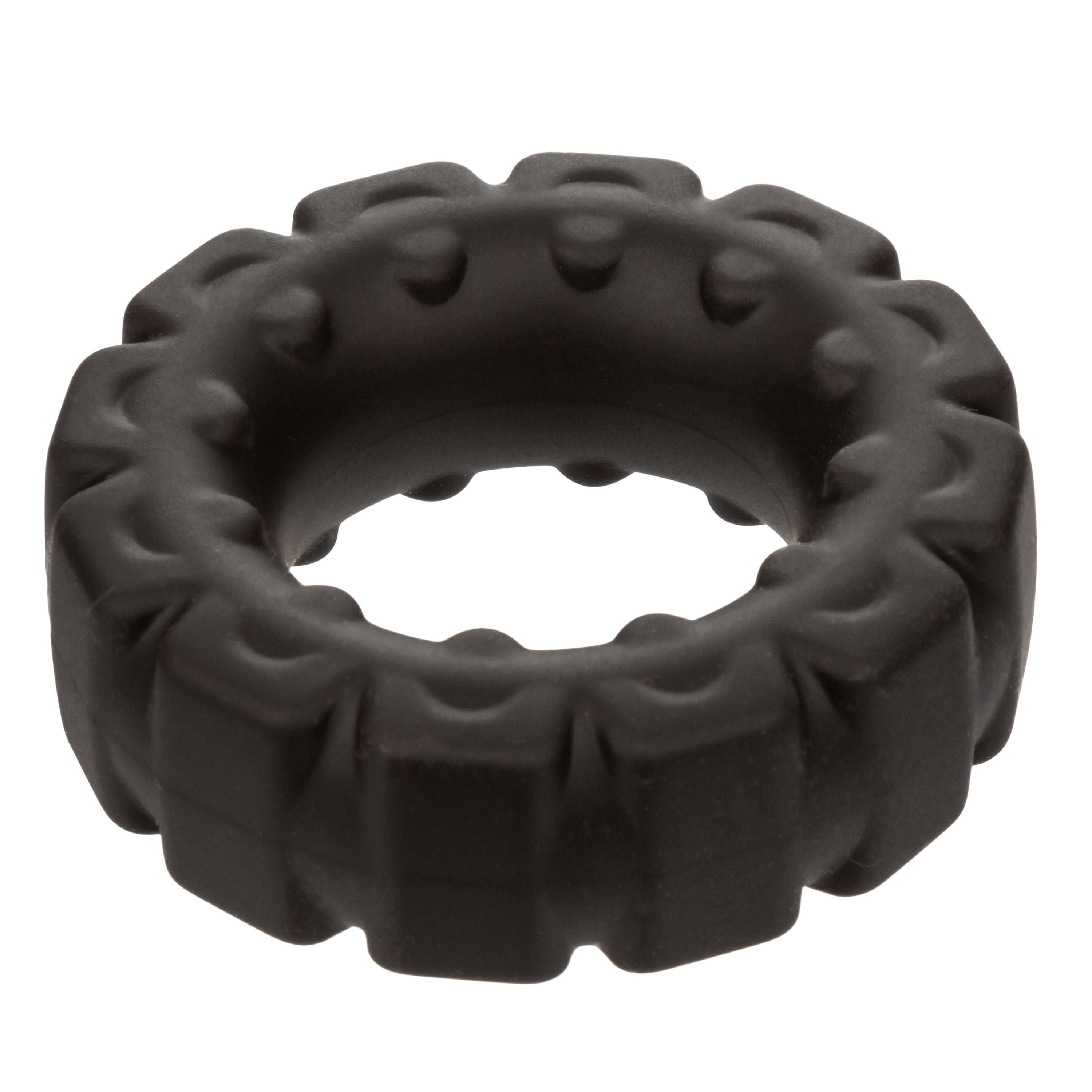 Alpha Liquid Silicone Prolong Tread Ring Black 1 Inch Diameter Stretchy Durable Waterproof > Cock Ring > Single