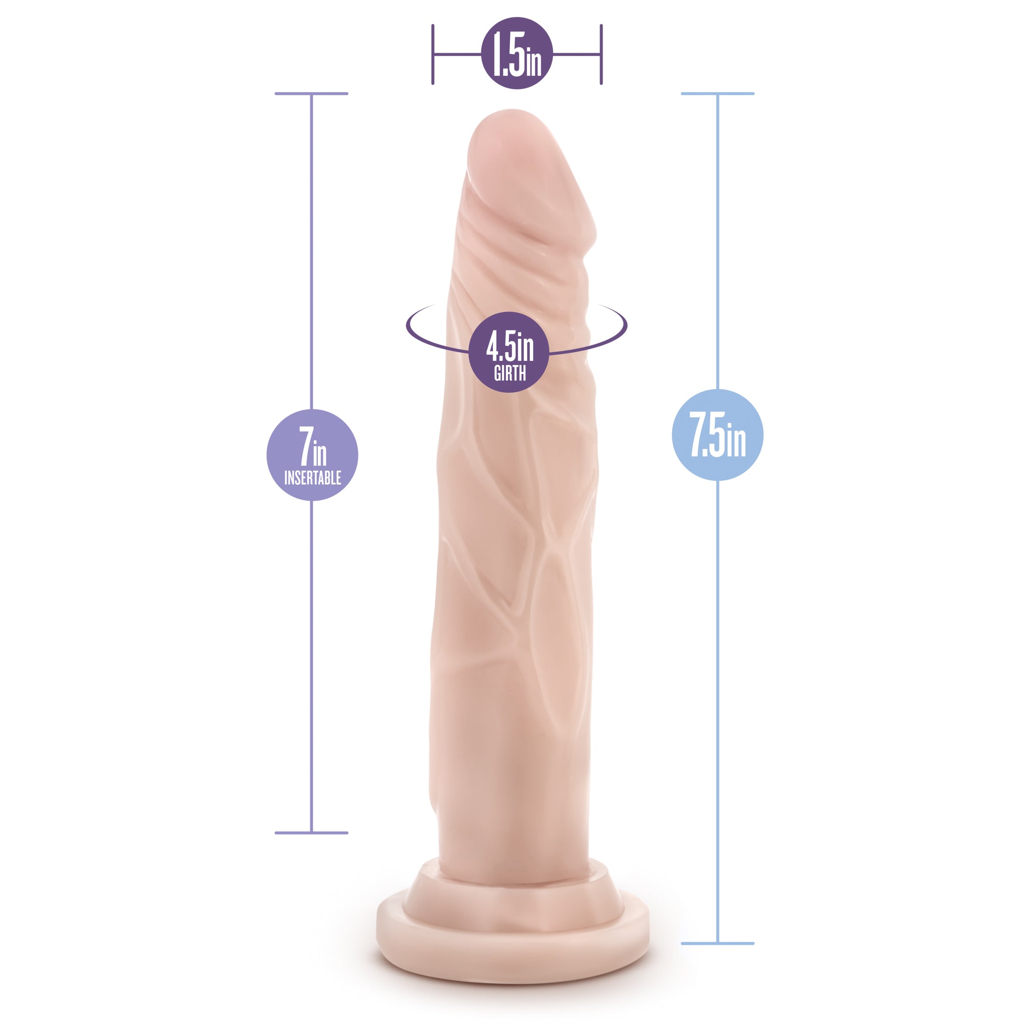 Dr Skin Realistic Dildo 7.5 Inch Beige with Suction Base > Dildos > Realistic Dildos