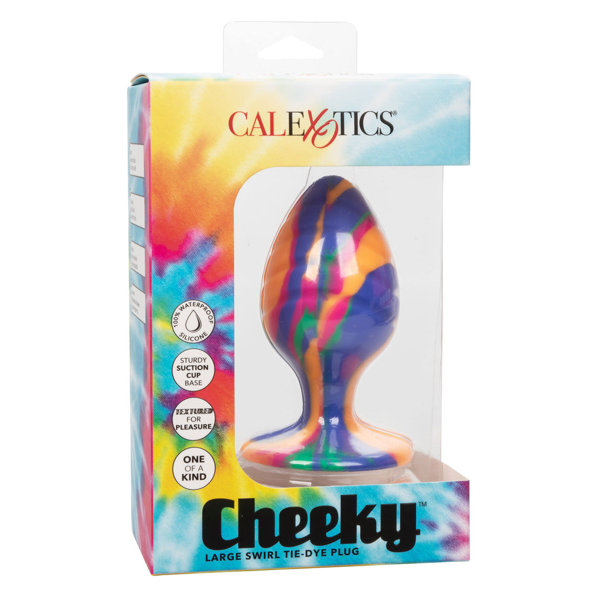 Cheeky Large Swirl Tie Dye – Colorful Large Butt Plug 3.5 Inch > Anal Range > Butt Plugs