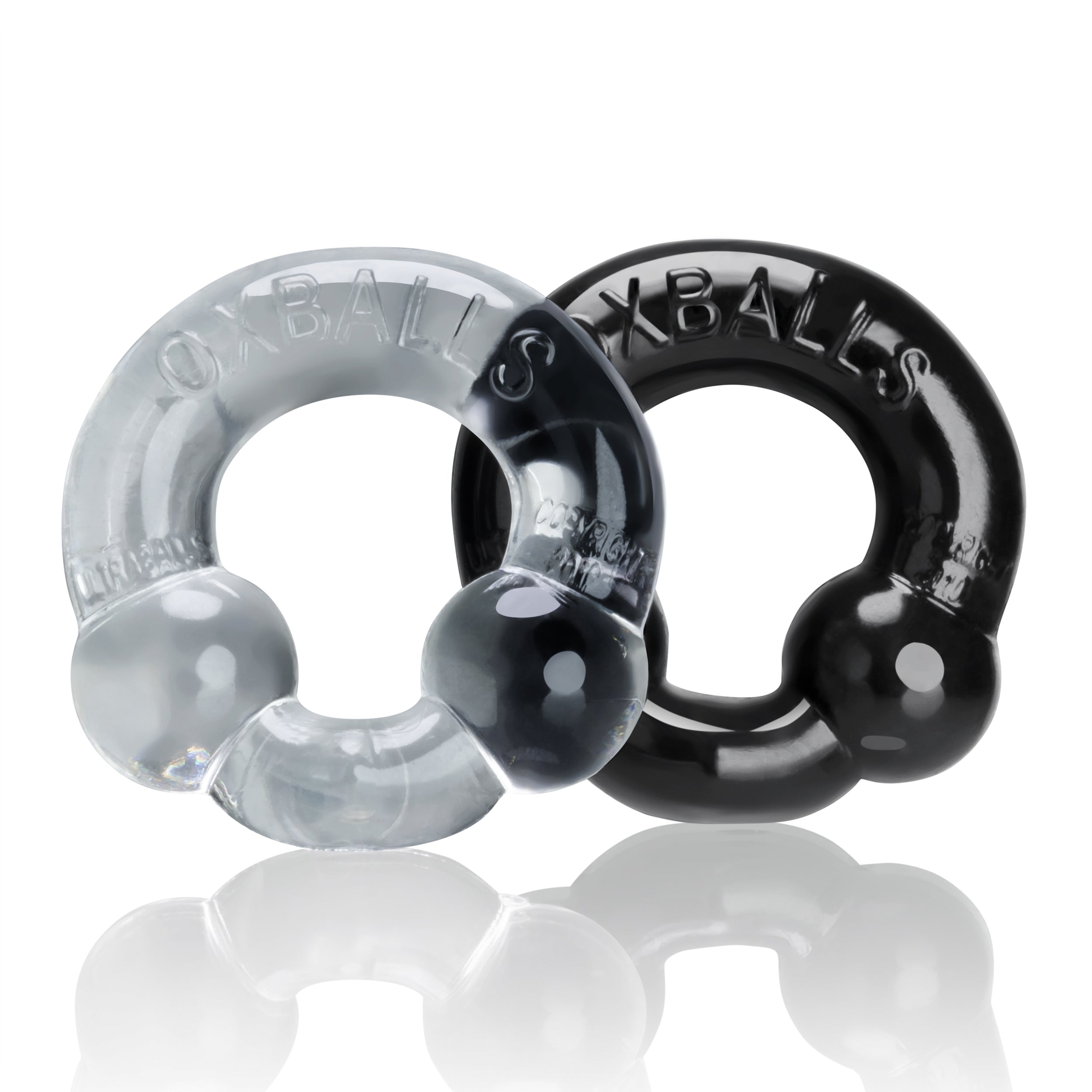 Ultraballs 2 Pack Cockring Black and Clear > Cock Ring > Sets