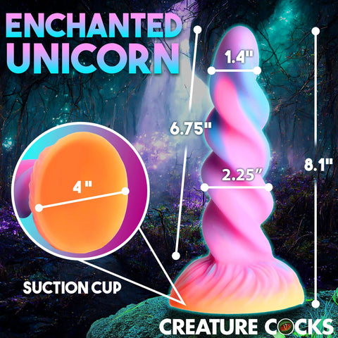 Moon Rider Glow in the Dark Unicorn (Colorful Sunburst) – Vibrant Glow Dildo 7 Inches > Dildos > Fantasy
