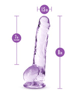 Naturally Yours 8 Inch Crystaline Dildo Amethyst > Dildos > Realistic Dildos